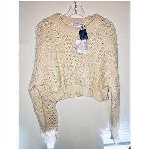 Quills woollen market | cream knit sweater M
